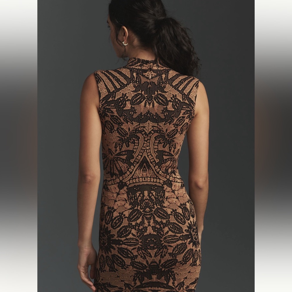 Anthropologie mock neck, cap sleeve mini dress - Picture 2 of 6